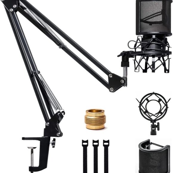 Microphone Arm,Adjustable Mic Arm Microphone Stand Boom Suspension Stand - Picture 1 of 6